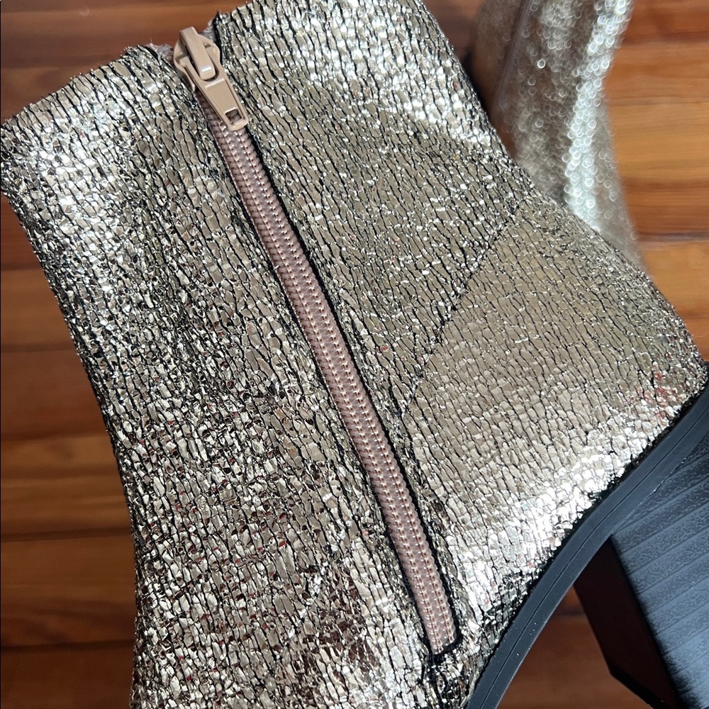 Katy Perry Collections The Lolette Stretch Ankle Boot - Gold Metallic Size 7 - Picture 6 of 11